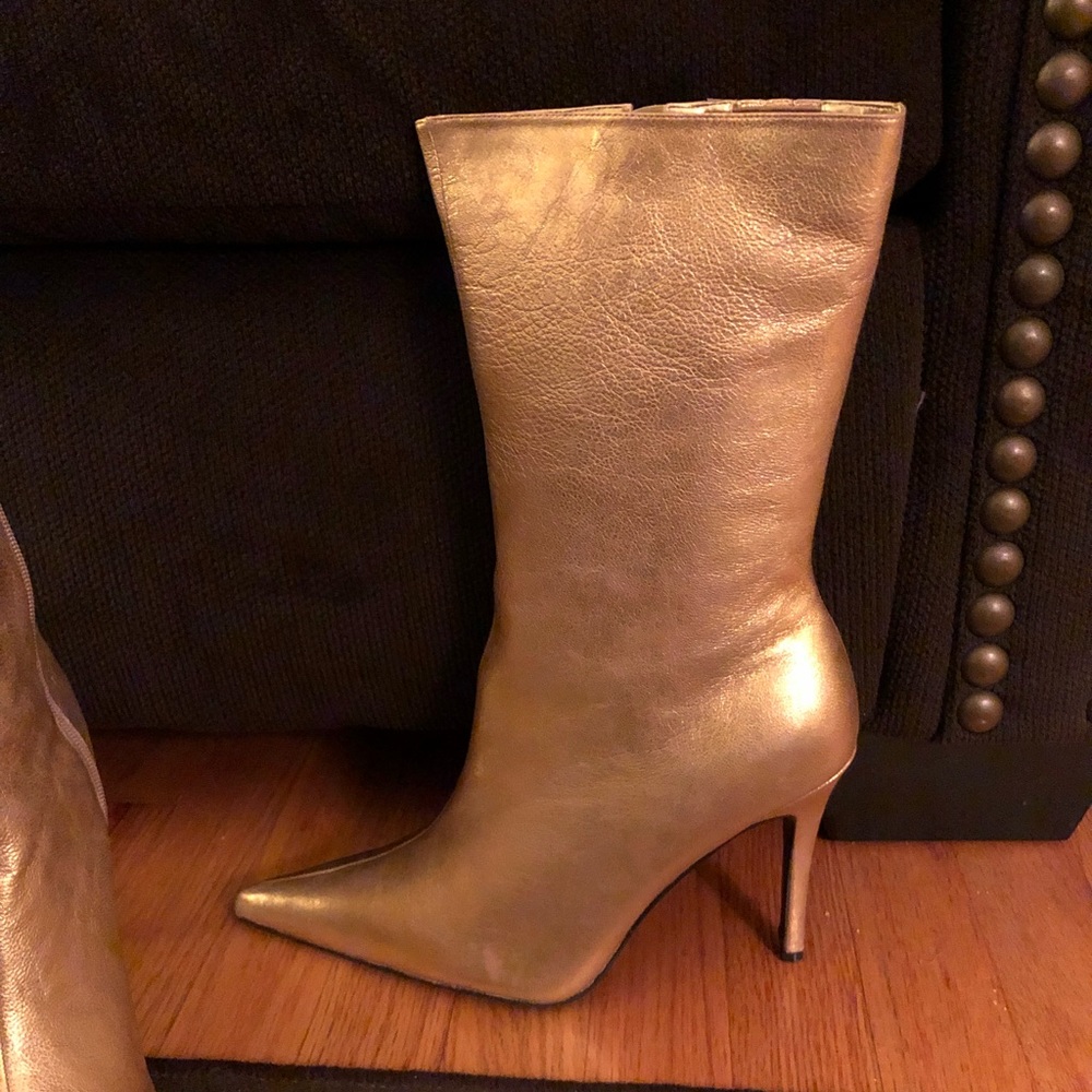 Gold Stiletto Booties